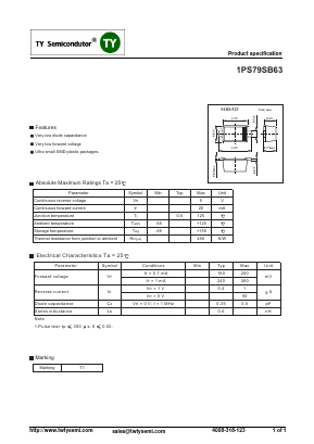 1PS79SB63 Datasheet PDF TY Semiconductor