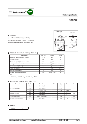 1SS272 Datasheet PDF TY Semiconductor