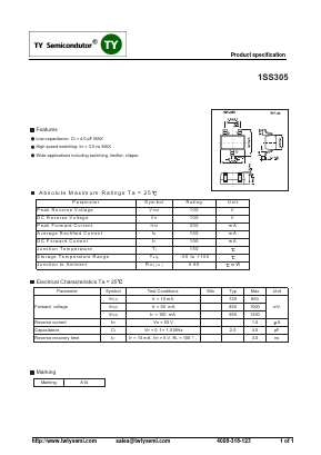 1SS305 Datasheet PDF TY Semiconductor
