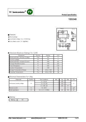1SS348 Datasheet PDF TY Semiconductor