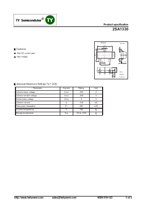 A1330 Datasheet PDF TY Semiconductor