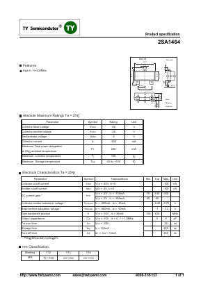 2SA1464 Datasheet PDF TY Semiconductor
