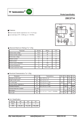 C2714 Datasheet PDF TY Semiconductor