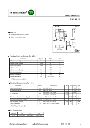 2SC3617 Datasheet PDF TY Semiconductor