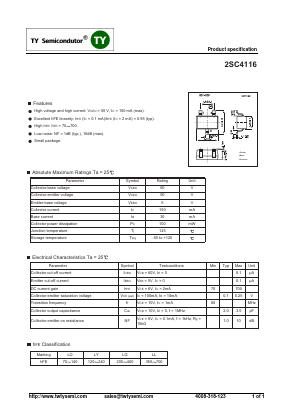2SC4116 Datasheet PDF TY Semiconductor