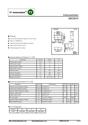 2SC5212 Datasheet PDF TY Semiconductor