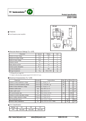 2SD1368 Datasheet PDF TY Semiconductor