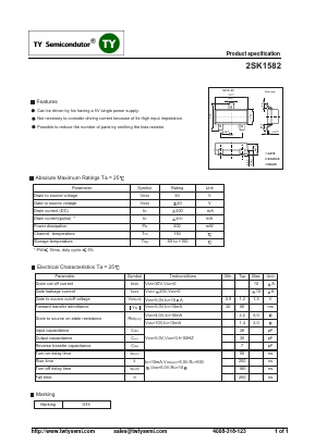 2SK1582 Datasheet PDF TY Semiconductor