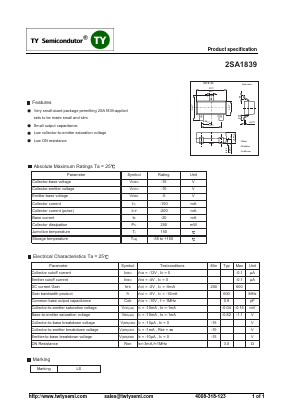 2SA1839 Datasheet PDF TY Semiconductor