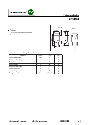 B1201 Datasheet PDF TY Semiconductor