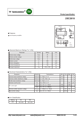 2SC2618 Datasheet PDF TY Semiconductor