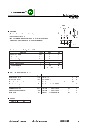 2SC3707 Datasheet PDF TY Semiconductor