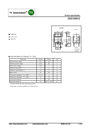 D1899-Z Datasheet PDF TY Semiconductor