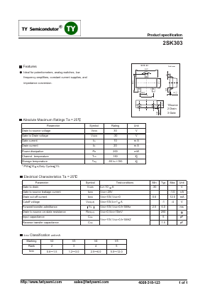2SK303 Datasheet PDF TY Semiconductor