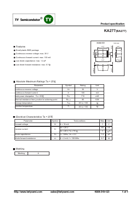 BA277 Datasheet PDF TY Semiconductor