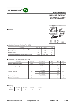 BAW56T Datasheet PDF TY Semiconductor