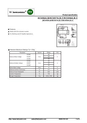BC857B Datasheet PDF TY Semiconductor