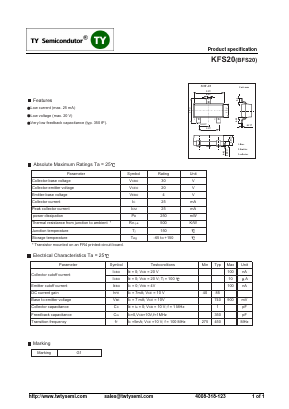 BFS20 Datasheet PDF TY Semiconductor