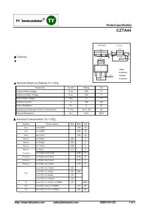 CZTA44 Datasheet PDF TY Semiconductor