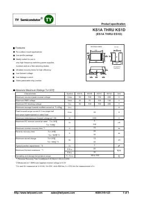KS1A Datasheet PDF TY Semiconductor