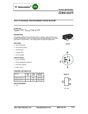 ZXMN10A07F Datasheet PDF TY Semiconductor