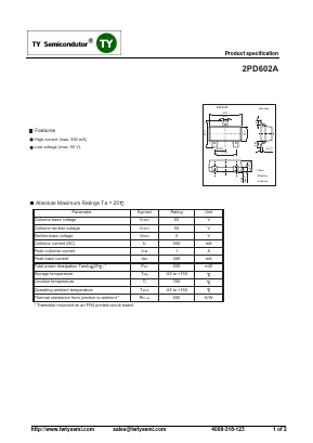 2PD602AQ Datasheet PDF TY Semiconductor