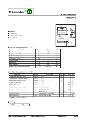 FMMT455 Datasheet PDF TY Semiconductor