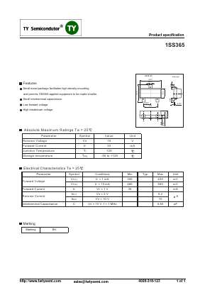 1SS365 Datasheet PDF TY Semiconductor