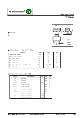 CZT2000 Datasheet PDF TY Semiconductor
