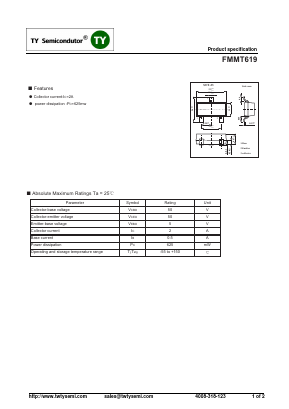 FMMT619 Datasheet PDF TY Semiconductor