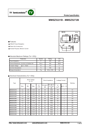 MMSZ5246B Datasheet PDF TY Semiconductor
