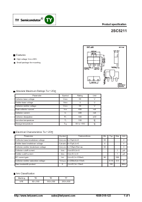 2SC5211 Datasheet PDF TY Semiconductor