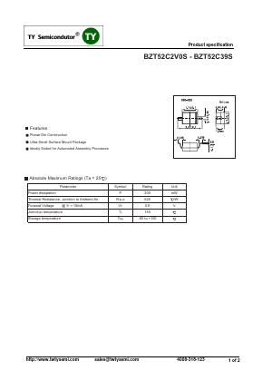 BZT52C10S Datasheet PDF TY Semiconductor