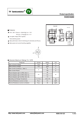 KDD3680 Datasheet PDF TY Semiconductor