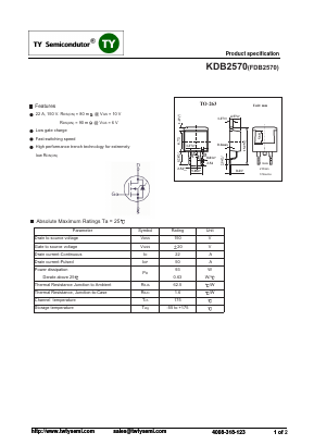 KDB2570 Datasheet PDF TY Semiconductor