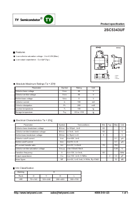 2SC5343UF Datasheet PDF TY Semiconductor