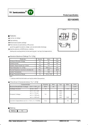 SD106WS Datasheet PDF TY Semiconductor