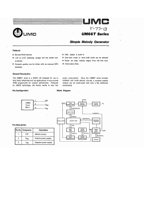 UM66T05S Datasheet PDF UMC Corporation