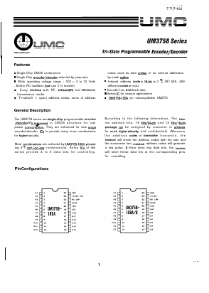 UM3758-108AM Datasheet PDF UMC Corporation