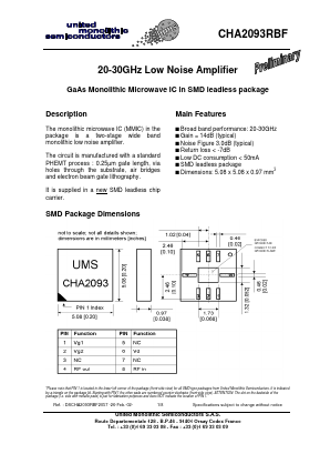 CHA2093RBF/24 Datasheet PDF United Monolithic Semiconductors