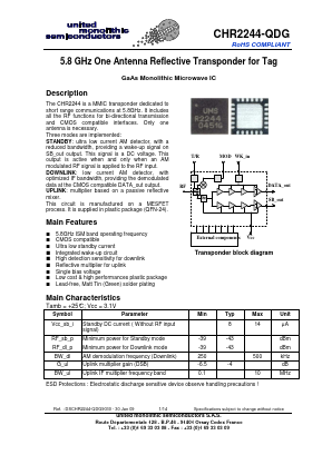 CHR2244-QDG Datasheet PDF United Monolithic Semiconductors