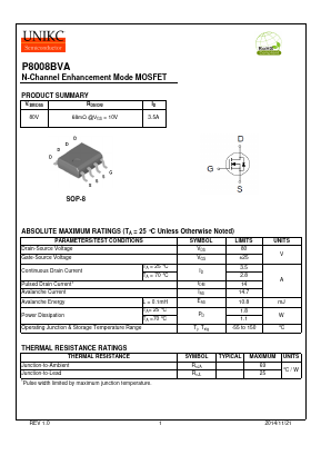 P8008BVA Datasheet PDF Wuxi U-NIKC Semiconductor CO.,LTD