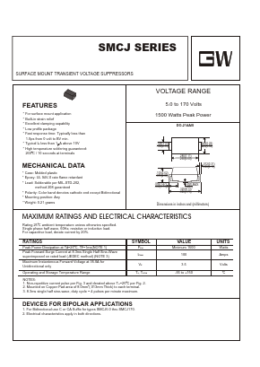 SMCJ10 Datasheet PDF UNIOHM CORPORATION