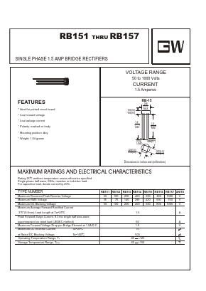 RB151 Datasheet PDF UNIOHM CORPORATION