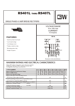 RS406L Datasheet PDF UNIOHM CORPORATION