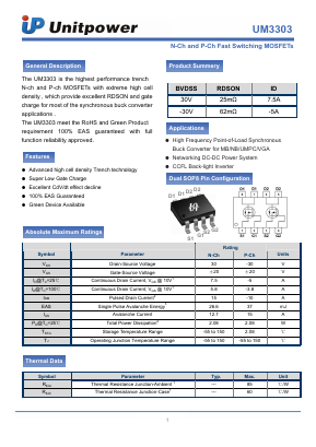 UM3303 Datasheet PDF Unitpower Technology Limited