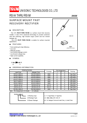 RS1AG-SMA-R_ Datasheet PDF Unisonic Technologies