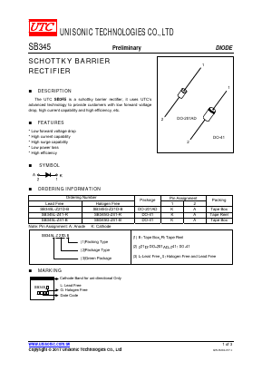 SB345L-Z41-R Datasheet PDF Unisonic Technologies