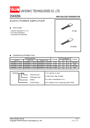 2SA928A-Y-T92-K Datasheet PDF Unisonic Technologies