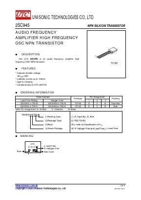2SC945 Datasheet PDF Unisonic Technologies